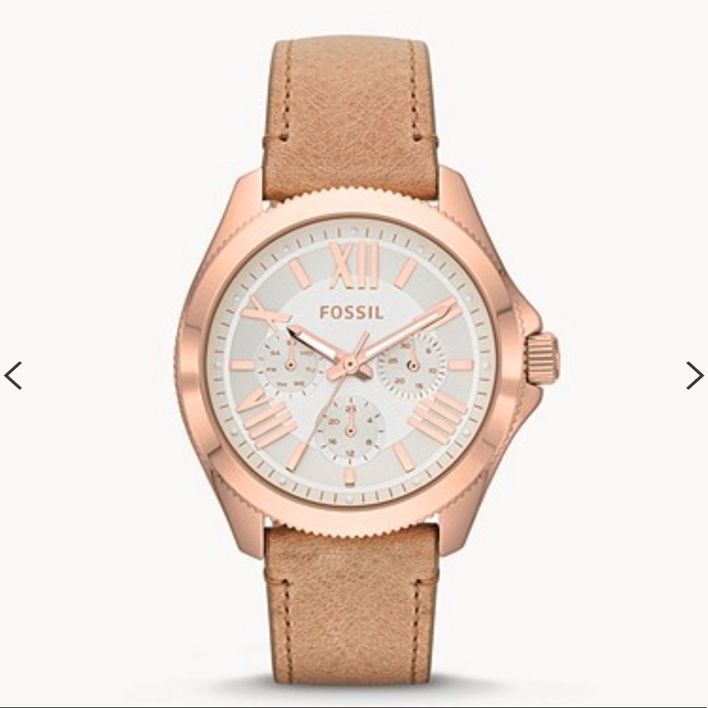 Cecile Multifunction Sand Leather Watch